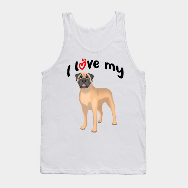 I Love My Bullmastiff Dog Tank Top by millersye